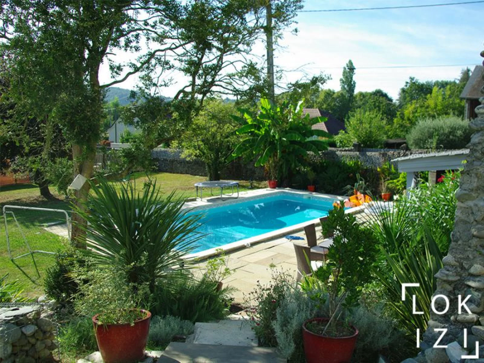 Location maison meuble 235m, 4 chambres, jardin et piscine (Bordes - Pau 64)